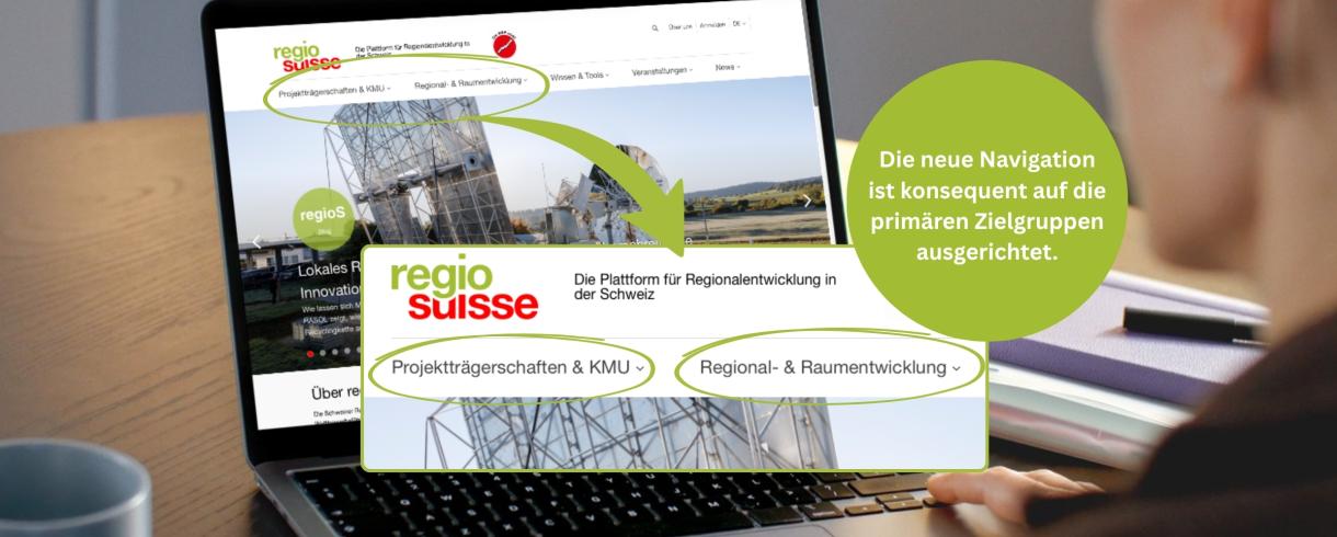 Die neue Navigation ist konsequent auf die primären Zielgruppen ausgerichtet.
