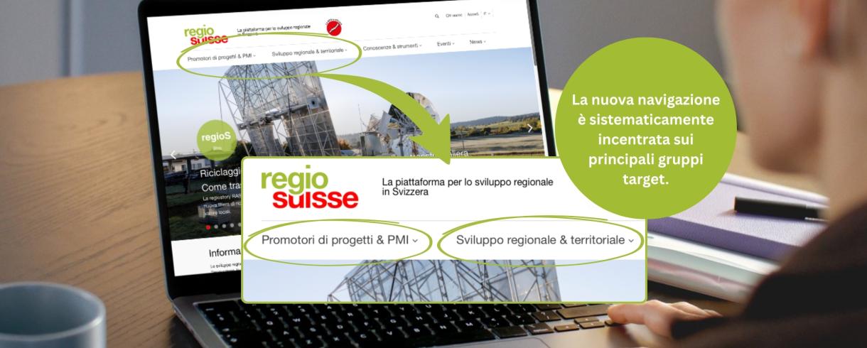 La nuova navigazione è orientata in modo coerente ai gruppi target principali.