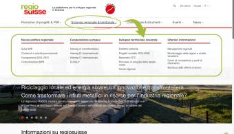La nuova sezione dedicata allo sviluppo regionale e territoriale.
