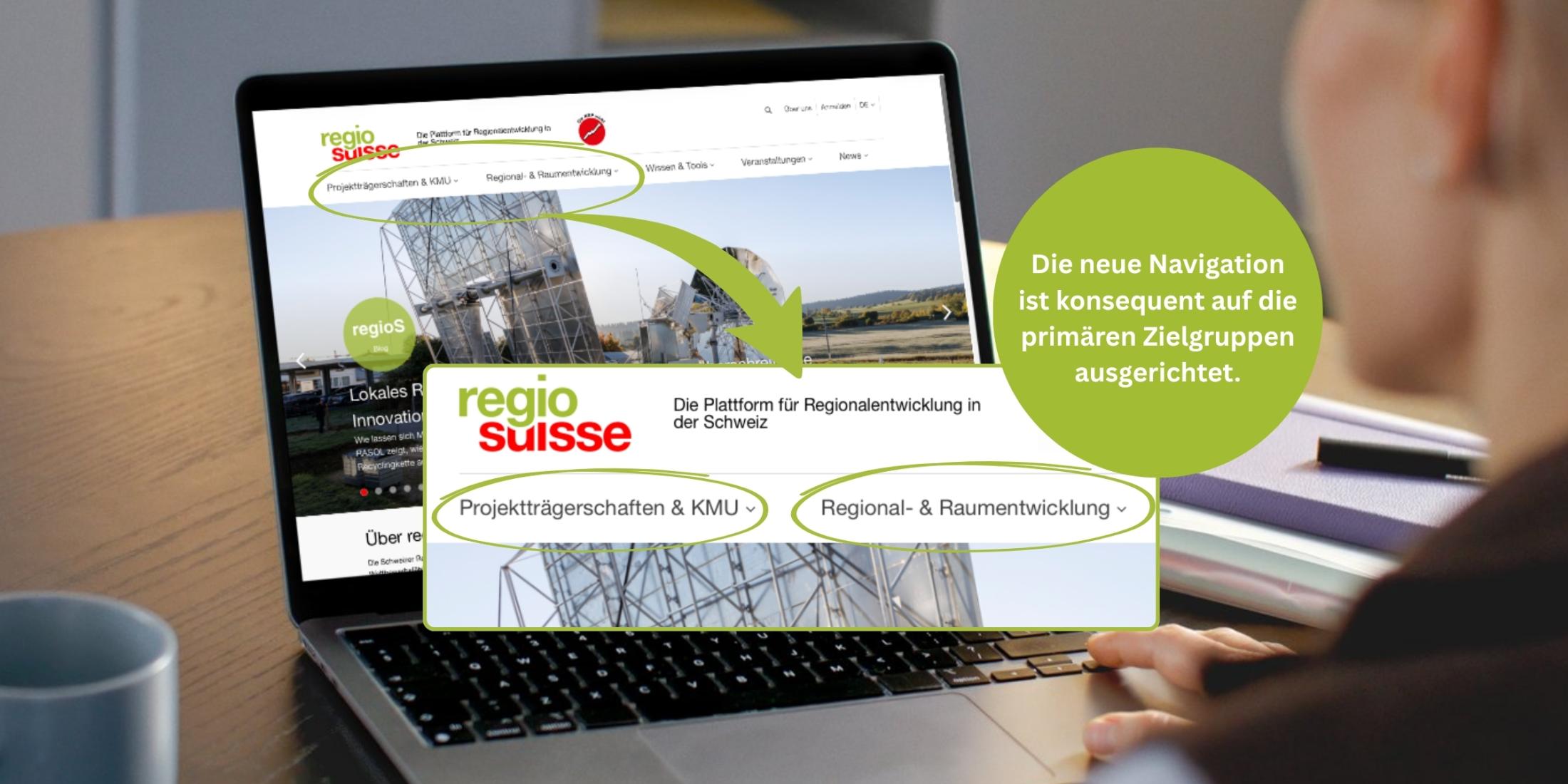 Die neue Navigation ist konsequent auf die primären Zielgruppen ausgerichtet.