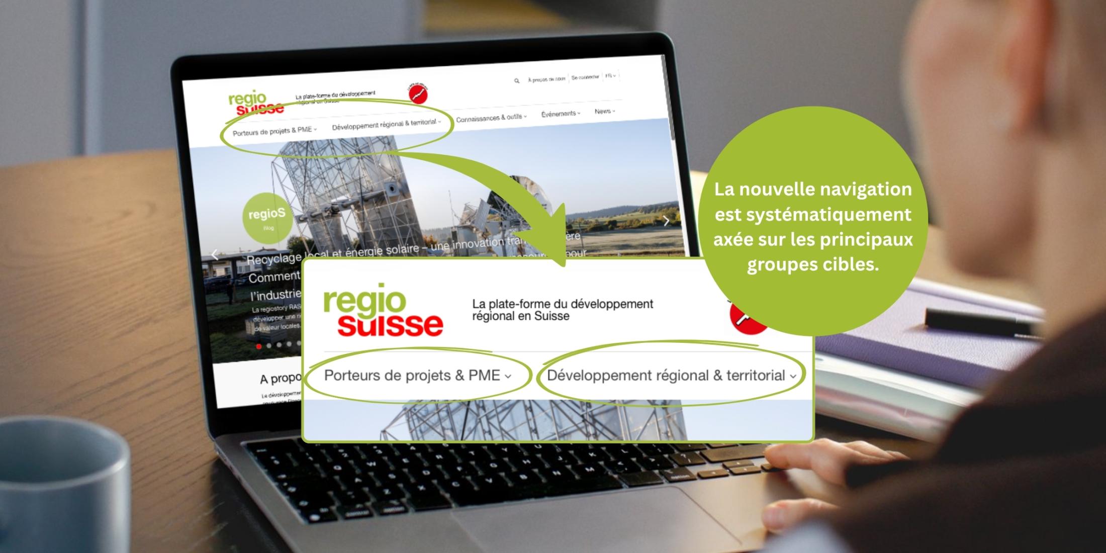 La nouvelle navigation est systématiquement axée sur les principaux groupes cibles.