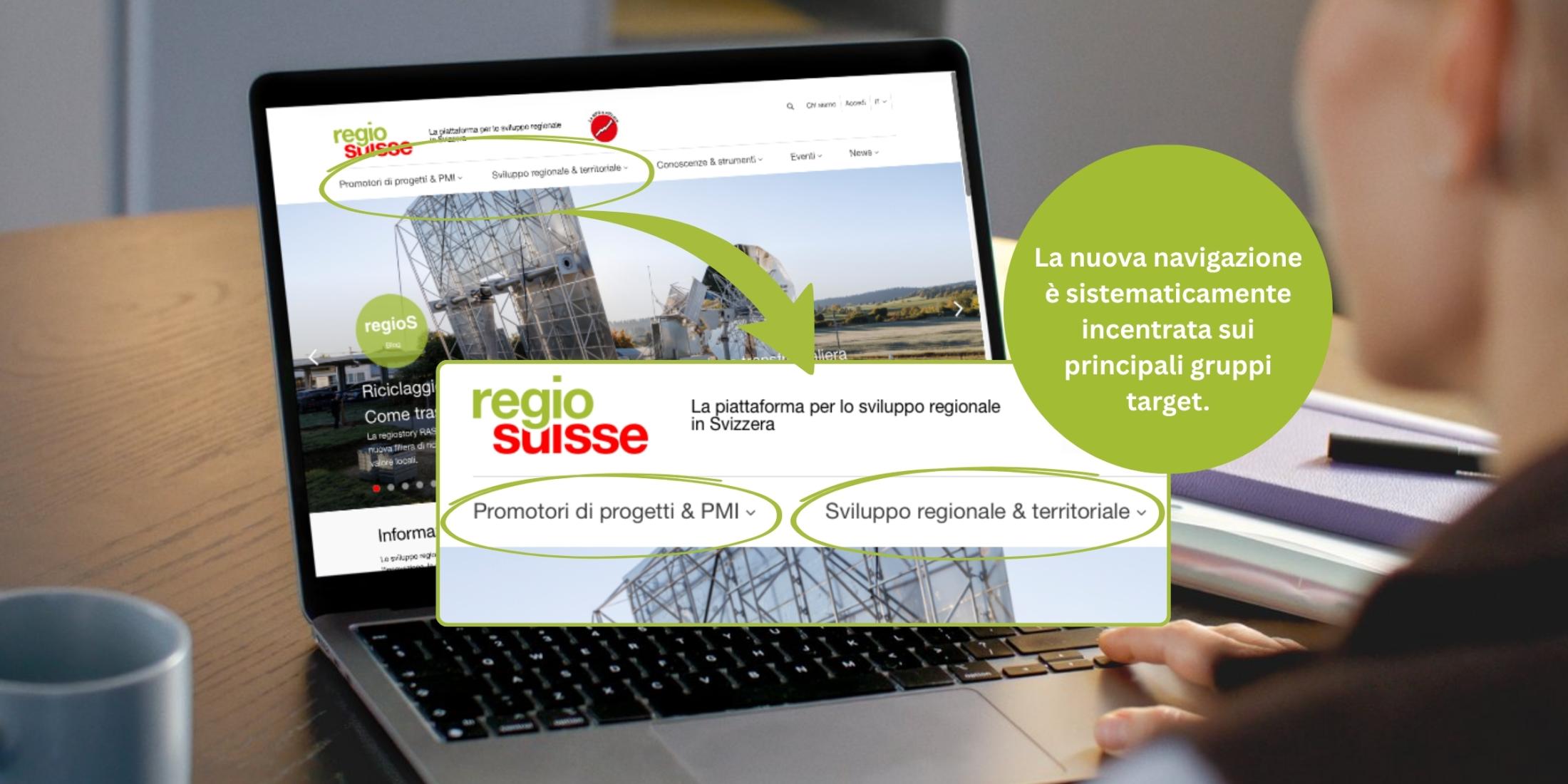 La nuova navigazione è orientata in modo coerente ai gruppi target principali.
