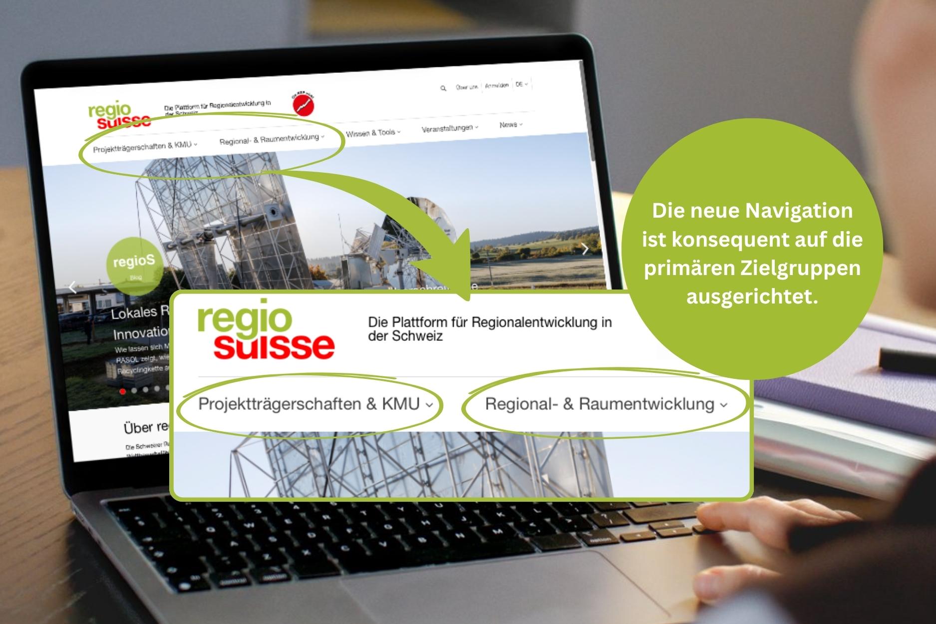 Die neue Navigation ist konsequent auf die primären Zielgruppen ausgerichtet.